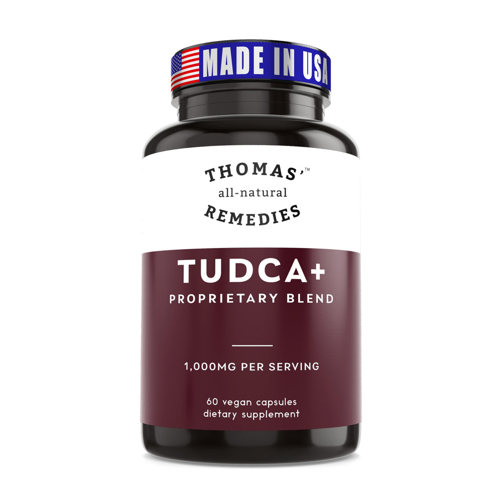 Thomas' Tudca 500mg bottle front supports daily liver care