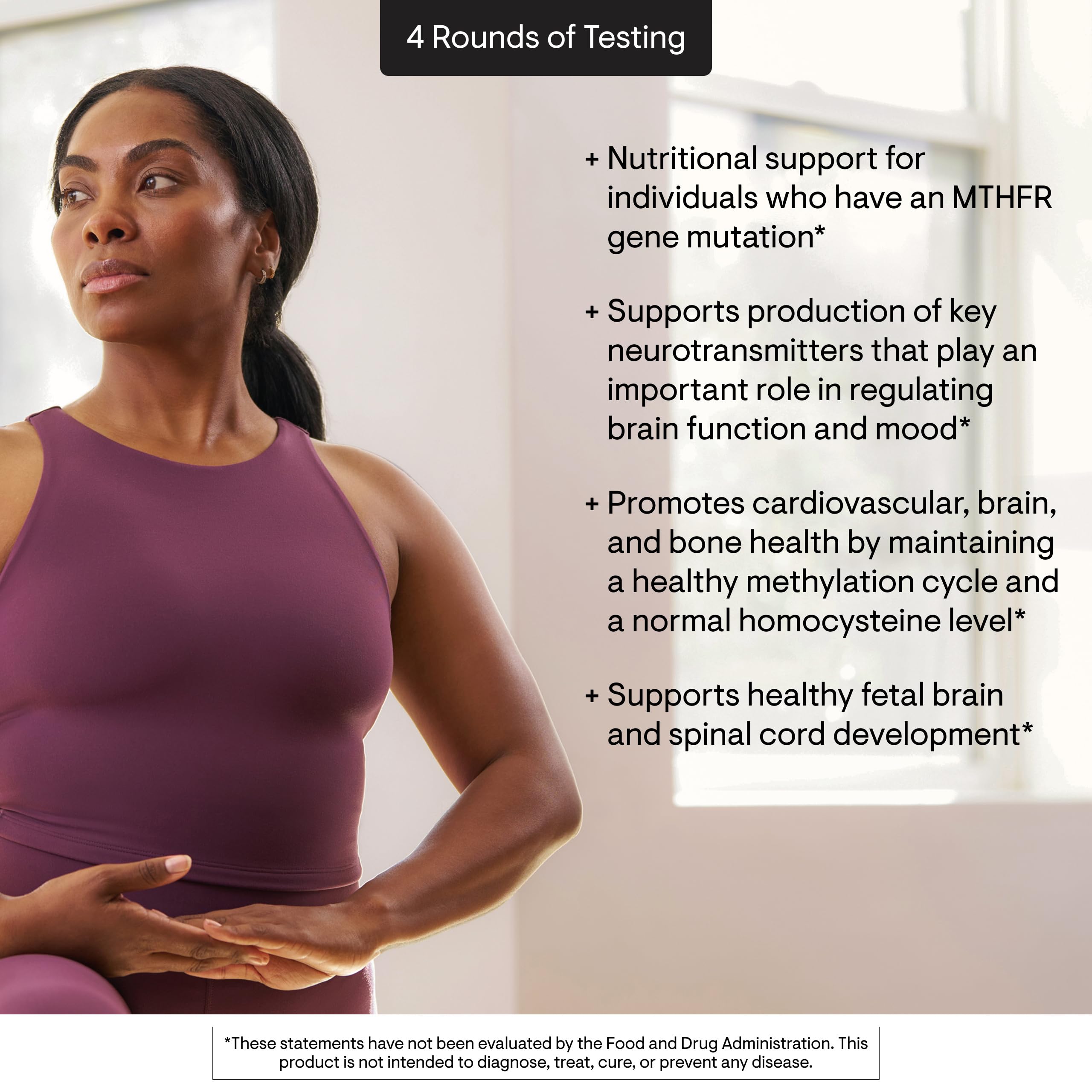THORNE 5-MTHF bottle label information helps dosage understanding.