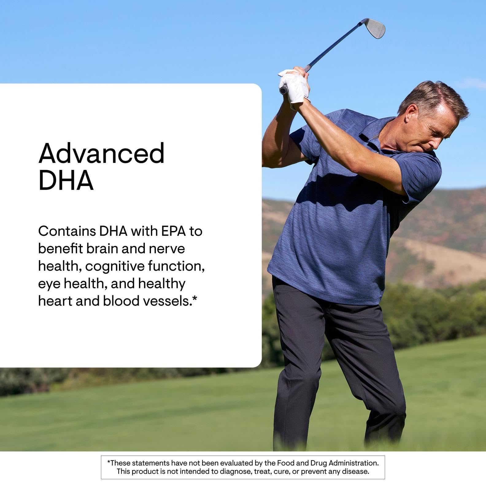 THORNE Advanced DHA label detail highlights DHA and EPA per serving.