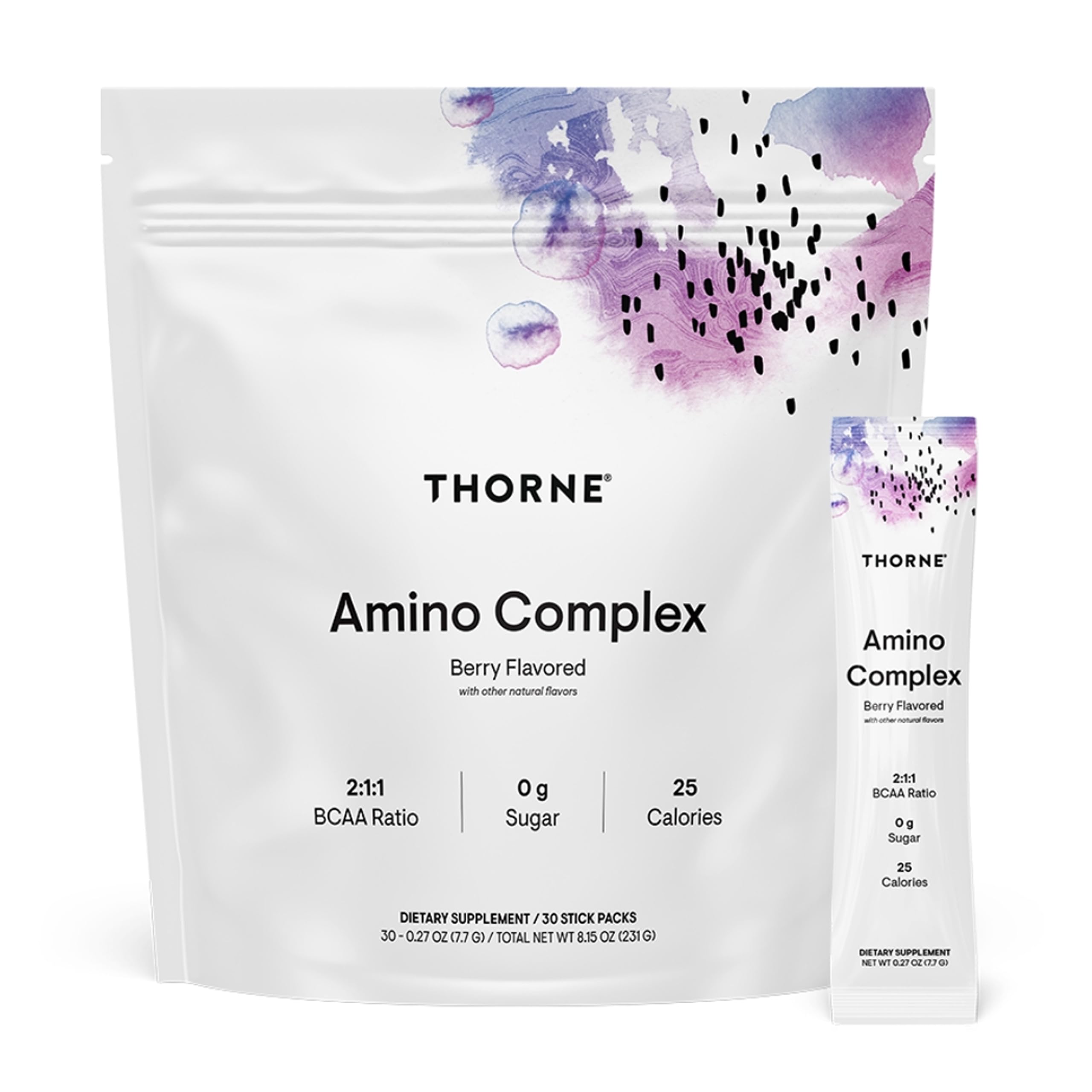 THORNE Amino Complex bottle front showing NSF-certified formula for athletes.