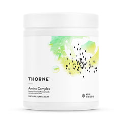 THORNE Amino Complex lemon bottle ready for pre-workout support and lean muscle potential.