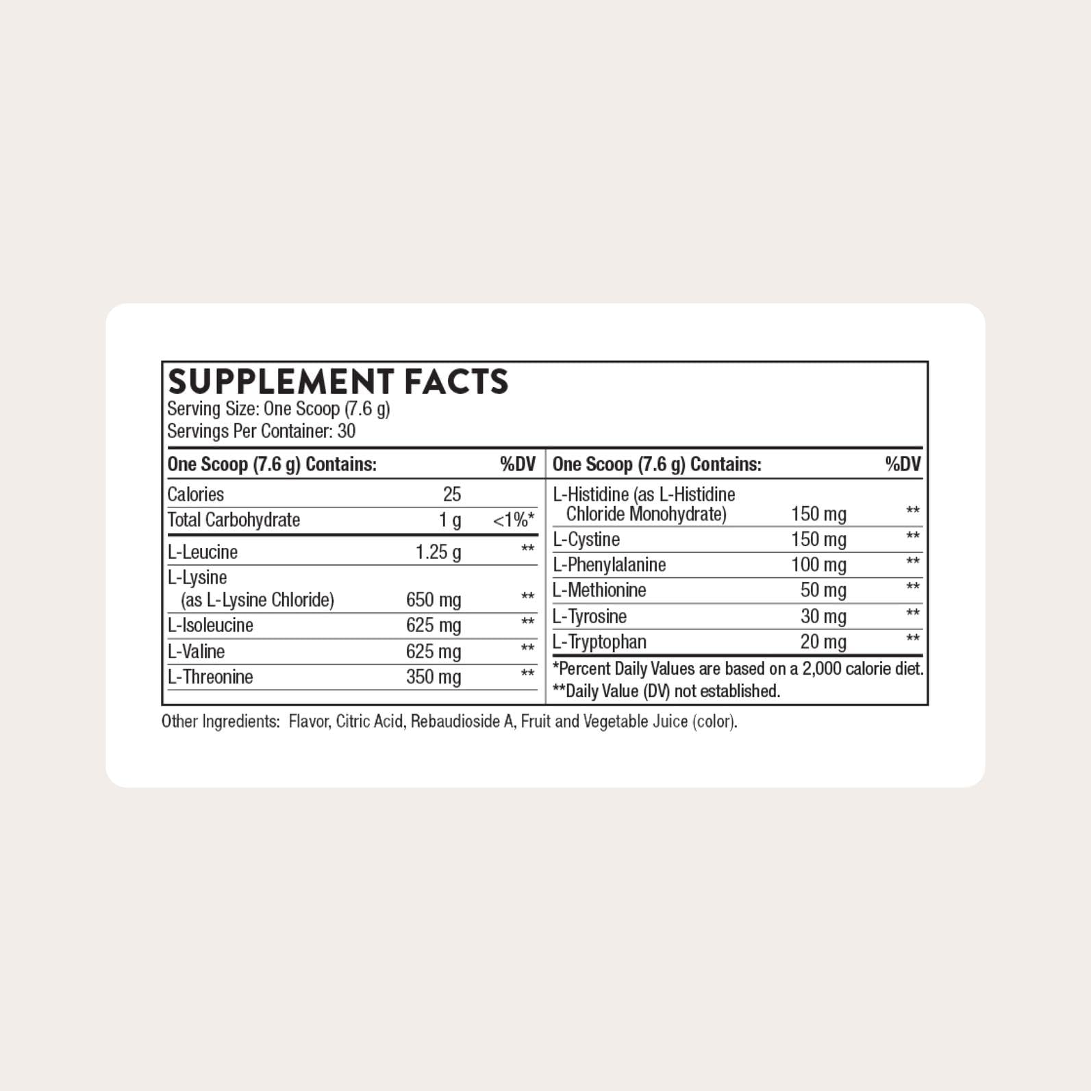 THORNE Amino Complex post-workout recovery mix eases soreness.