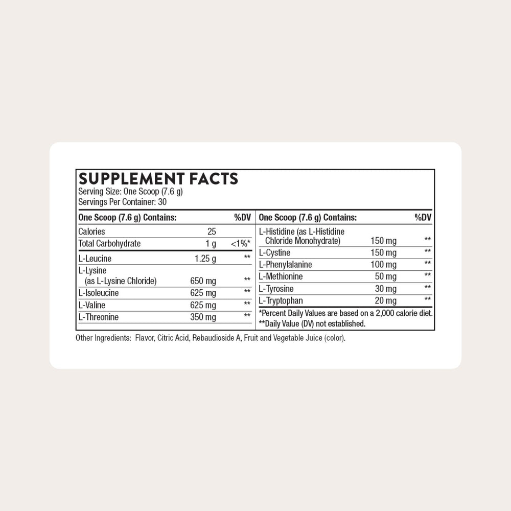 THORNE Amino Complex post-workout recovery mix eases soreness.