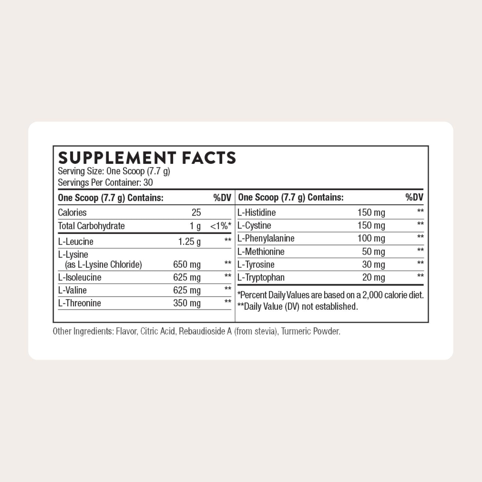 Serving scoop beside powder to illustrate convenient dosing for post-workout recovery.