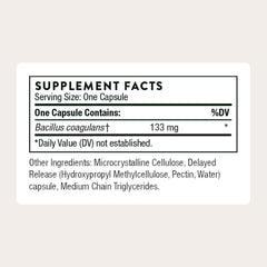 THORNE probiotic label with third-party testing confirms accuracy and safety.