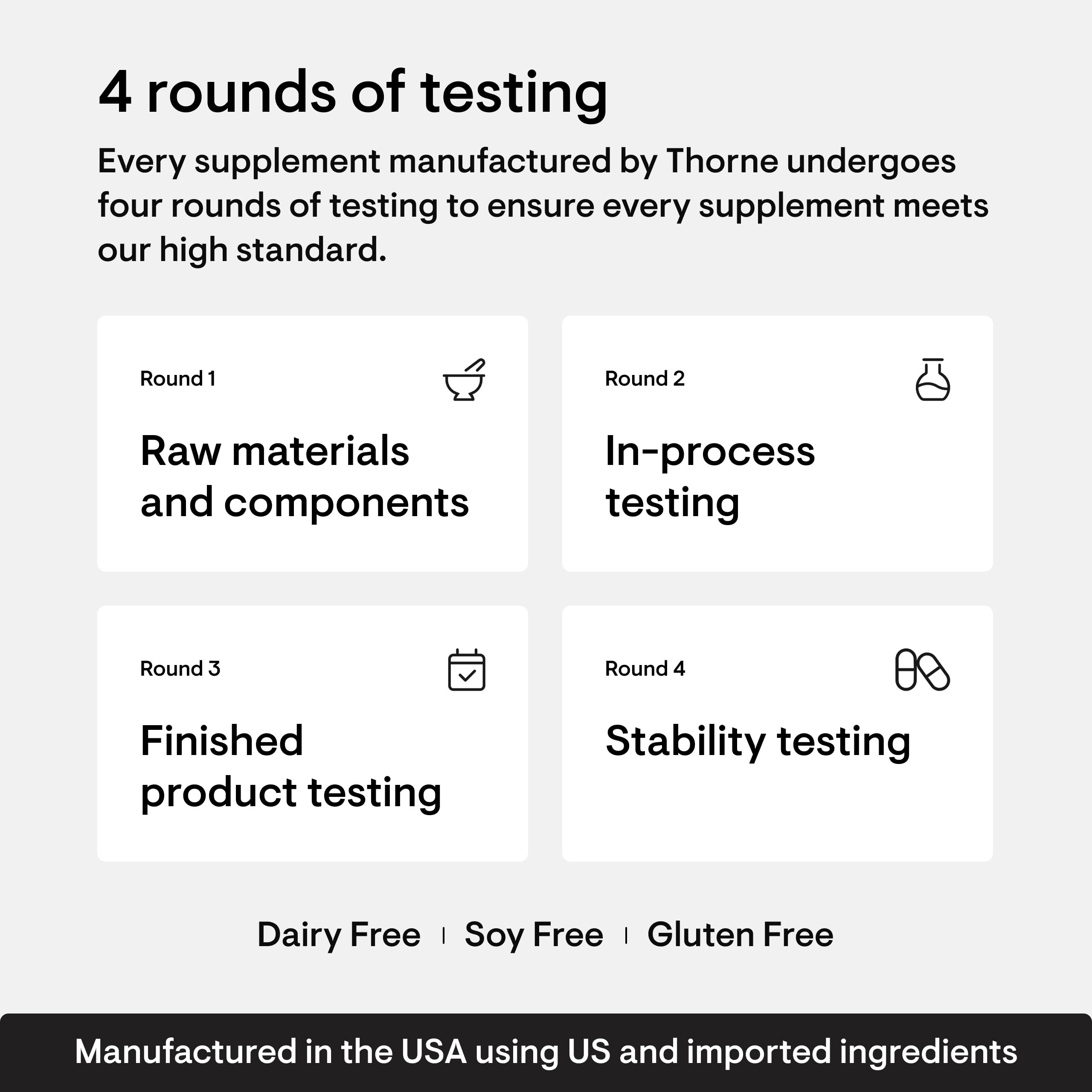 THORNE Basic Nutrients 2/Day third-party certification seal signals quality.