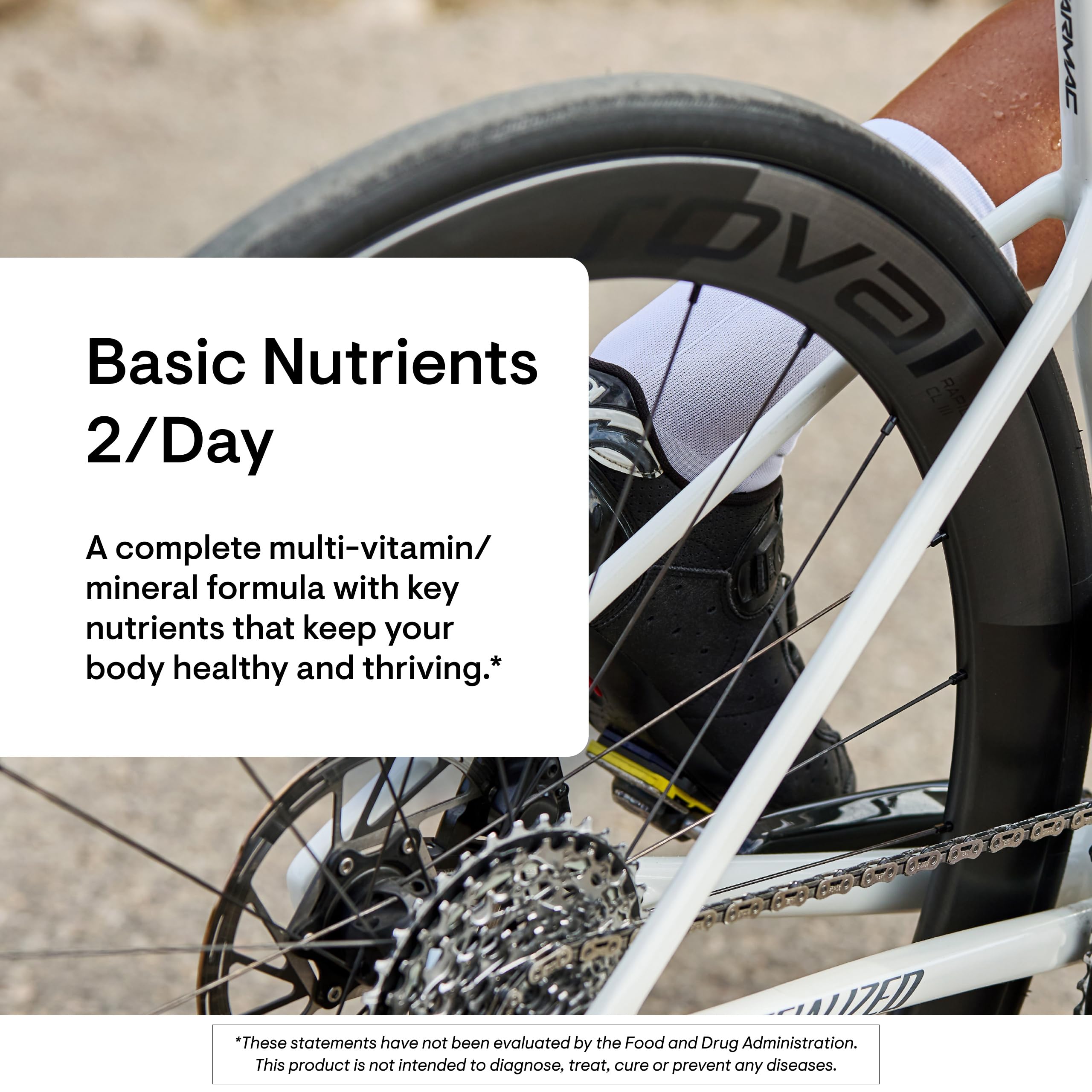 THORNE Basic Nutrients 2/Day label front highlights gluten-free, dairy-free, soy-free.