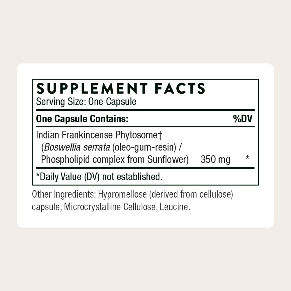 THORNE Boswellia Phytosome capsules ready for daily use and inflammatory support.