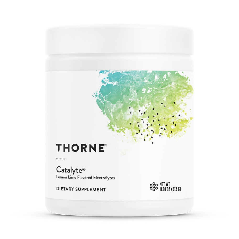 THORNE Catalyte bottle front view for electrolyte replenishment during workouts.