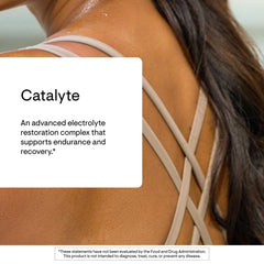 THORNE Catalyte label detail highlights minerals and no artificial sweeteners.