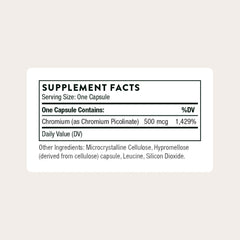THORNE Chromium Picolinate capsules close-up for high absorption