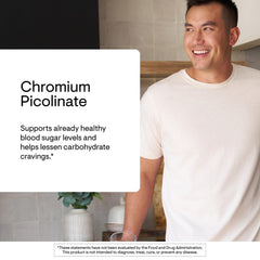 THORNE Chromium Picolinate packaging shows dairy, soy, gluten-free claim