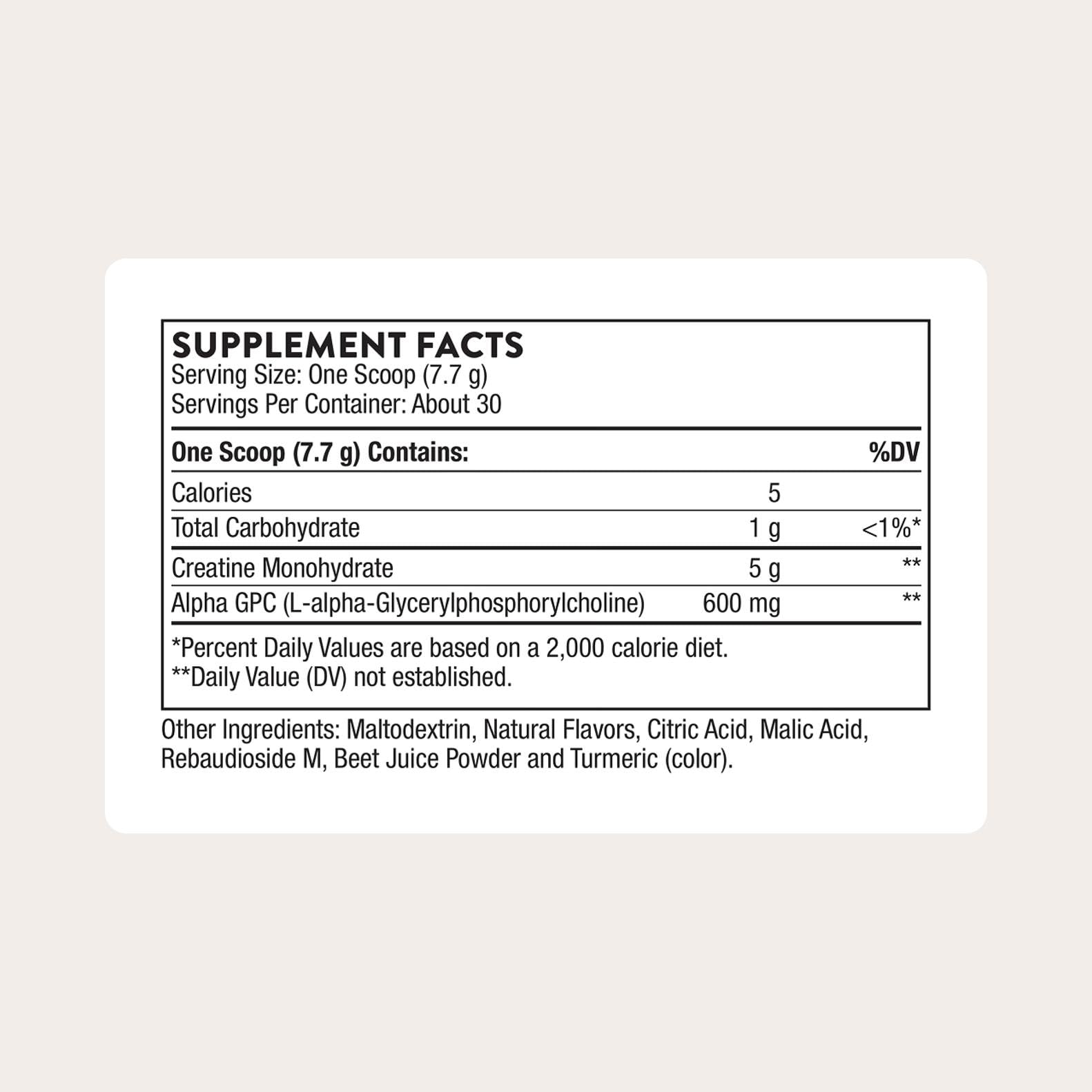 THORNE Creatine Alpha-GPC scoop dispensing powder for consistent dosing.