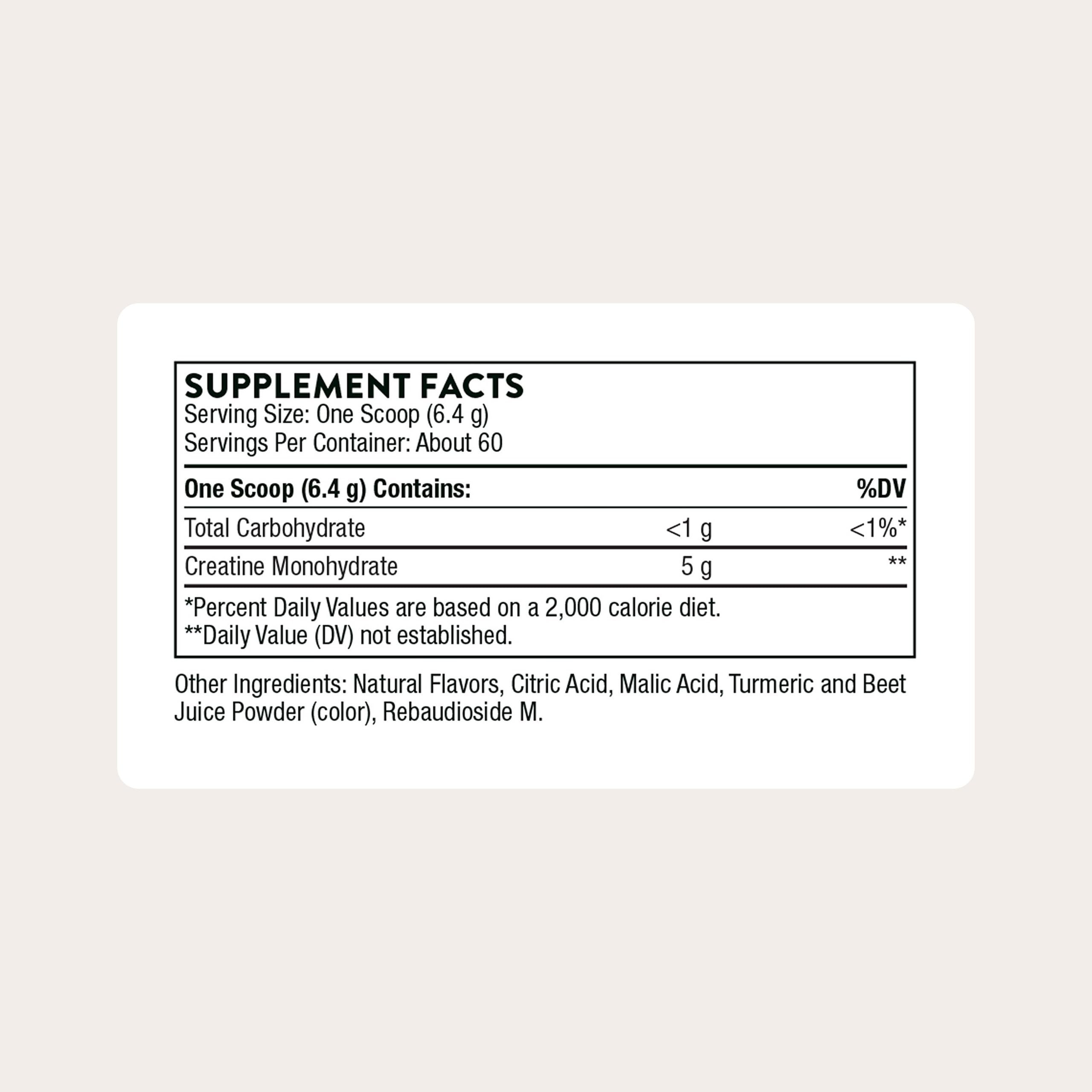 THORNE Creatine scoop-dispense with precise 5 g serving for steady training
