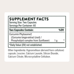 THORNE Curcumin Phytosome label highlights Meriva science and serving size