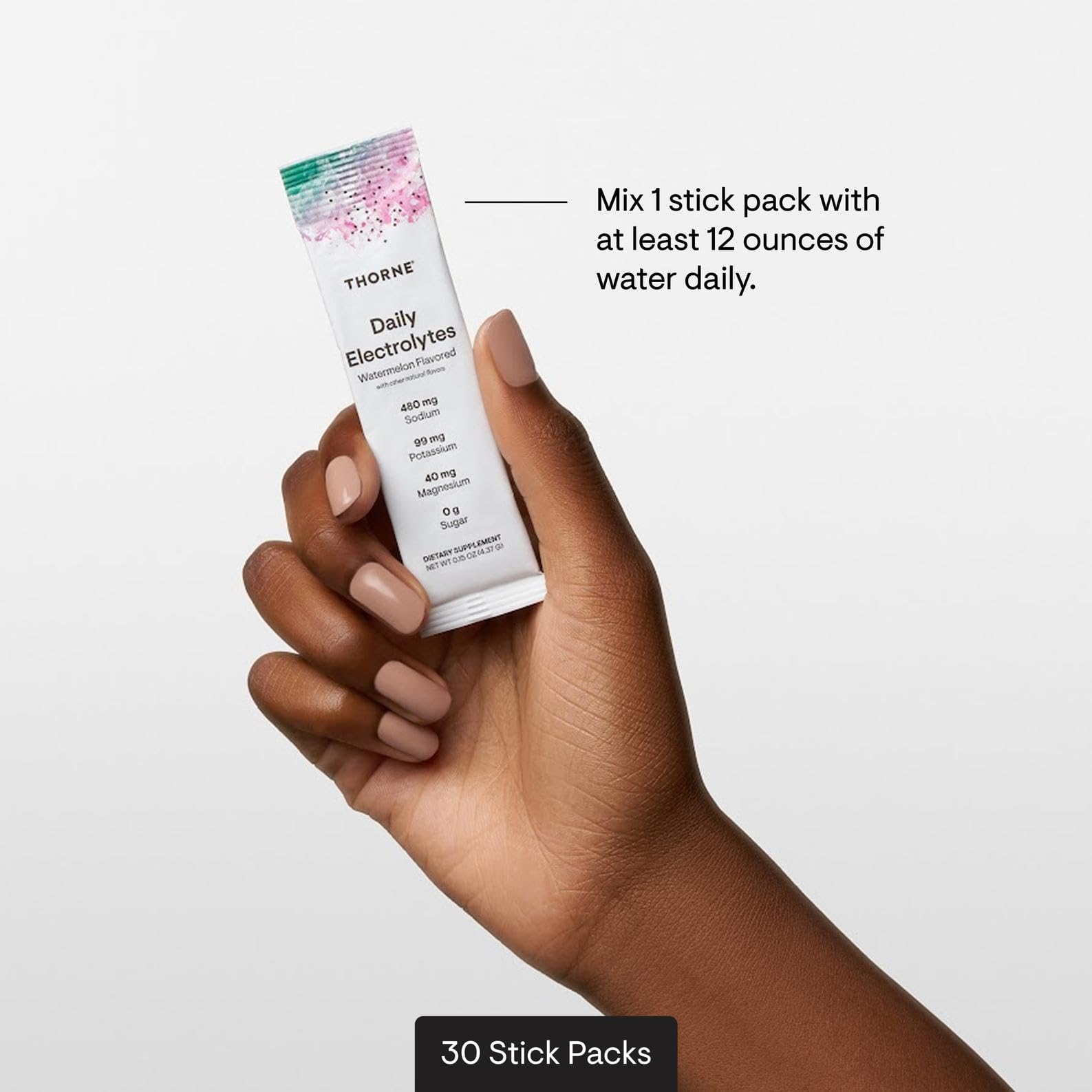 Thorne Daily Electrolytes Himalayan pink salt focus supports mineral balance.