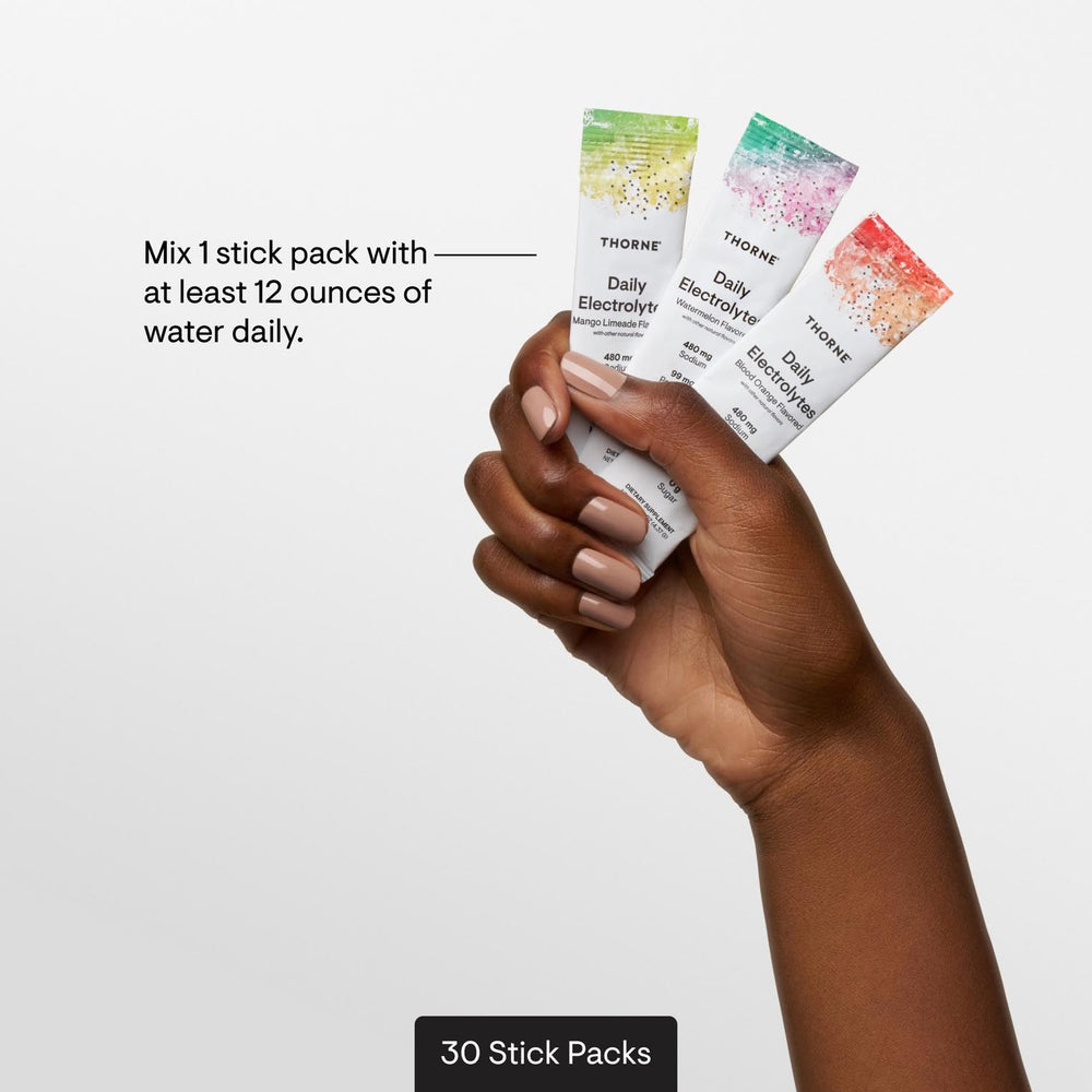 NSF Certified for Sport seal on THORNE Daily Electrolytes packaging.