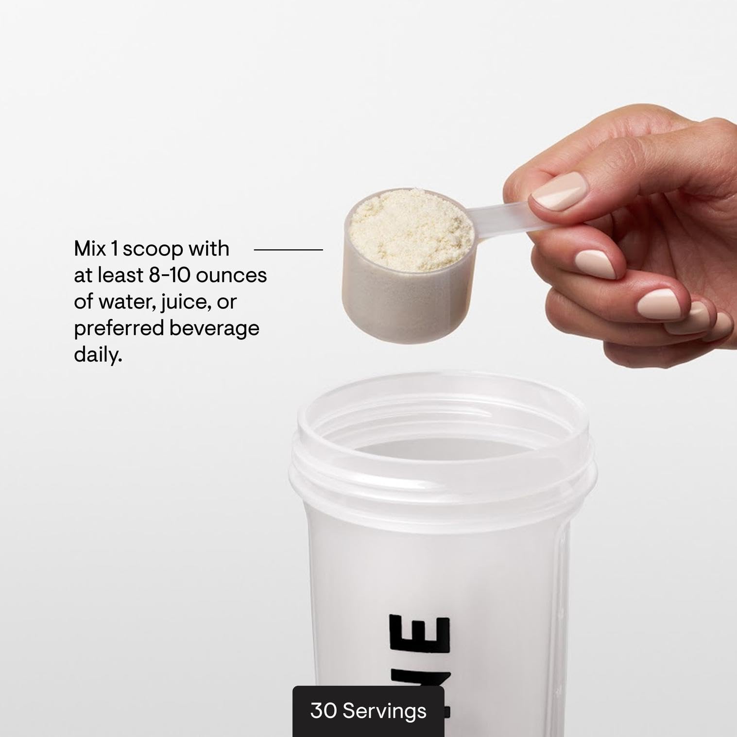 Close-up of FiberMend ingredients and third-party testing label