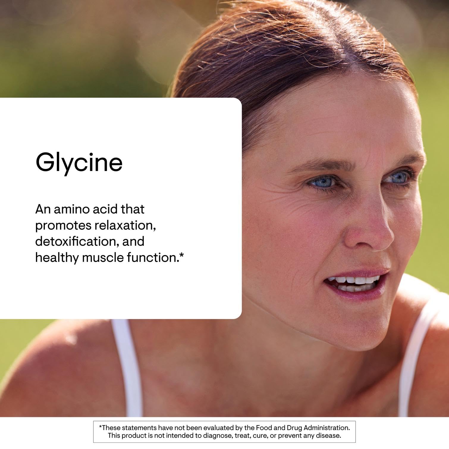 THORNE Glycine bottle label emphasizing third‑party testing and purity