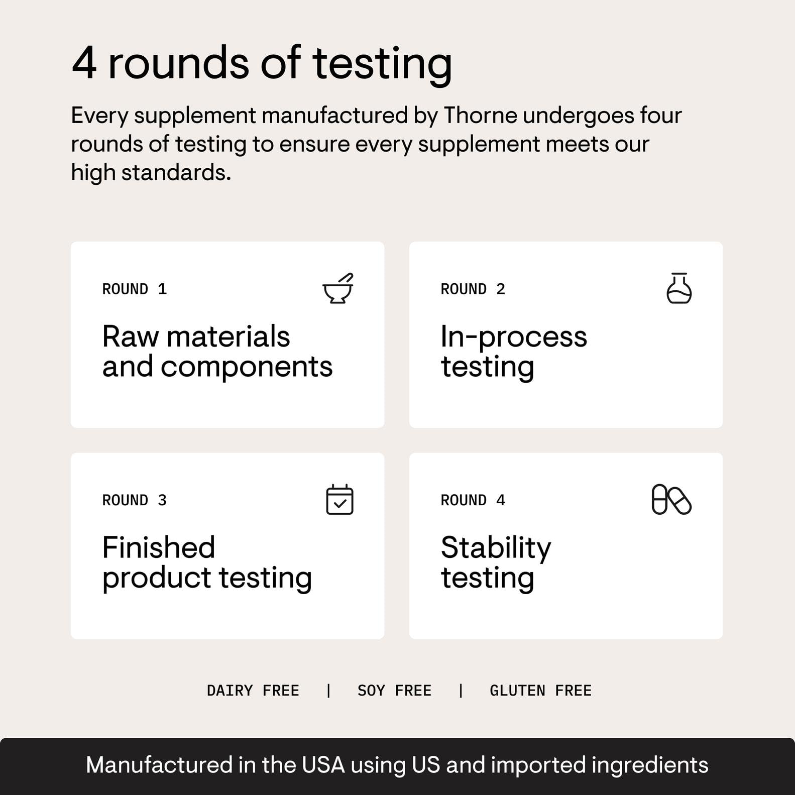 Thorne Heart Health Complex third party certification seal indicating tested quality