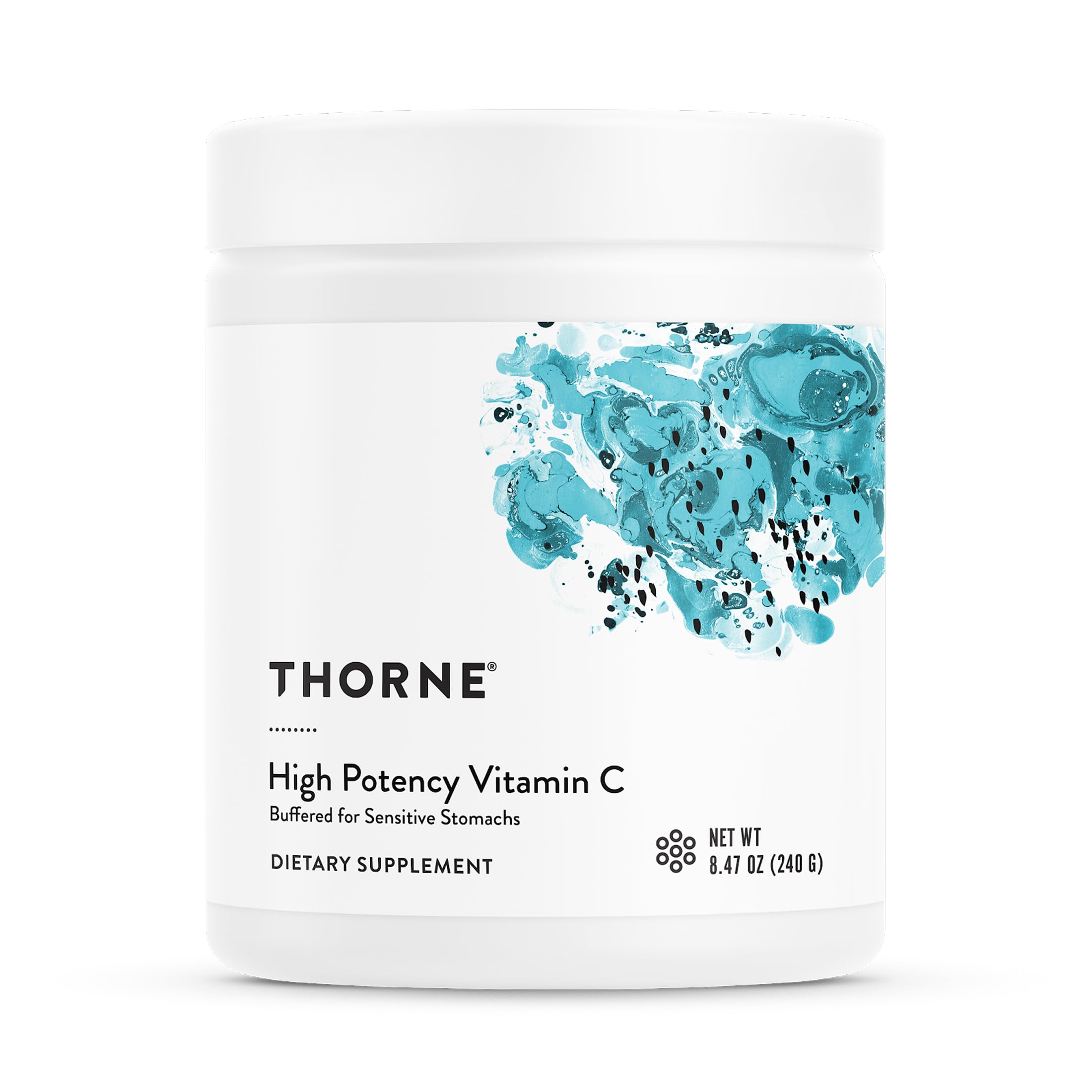 THORNE high potency vitamin C bottle front for trusted immune support