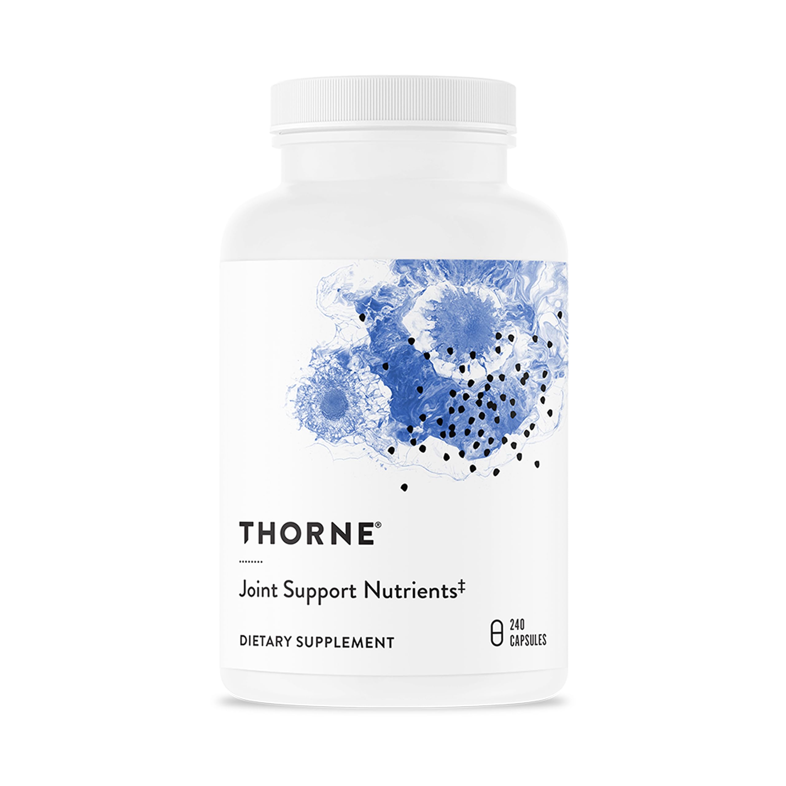 THORNE Joint Support bottle closeup with capsules suggesting mobility improvement potential