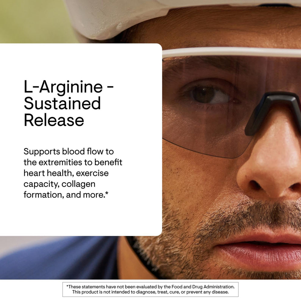 Thorne L-Arginine Sustained Release capsules closeup, quality and reliability for training