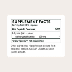 Close-up of Thorne Lysine capsules showing smooth texture for daily use