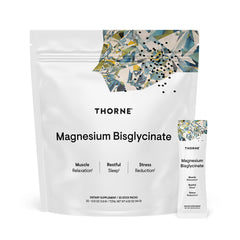 Thorne Magnesium Bisglycinate powder bottle pour for easy mixing