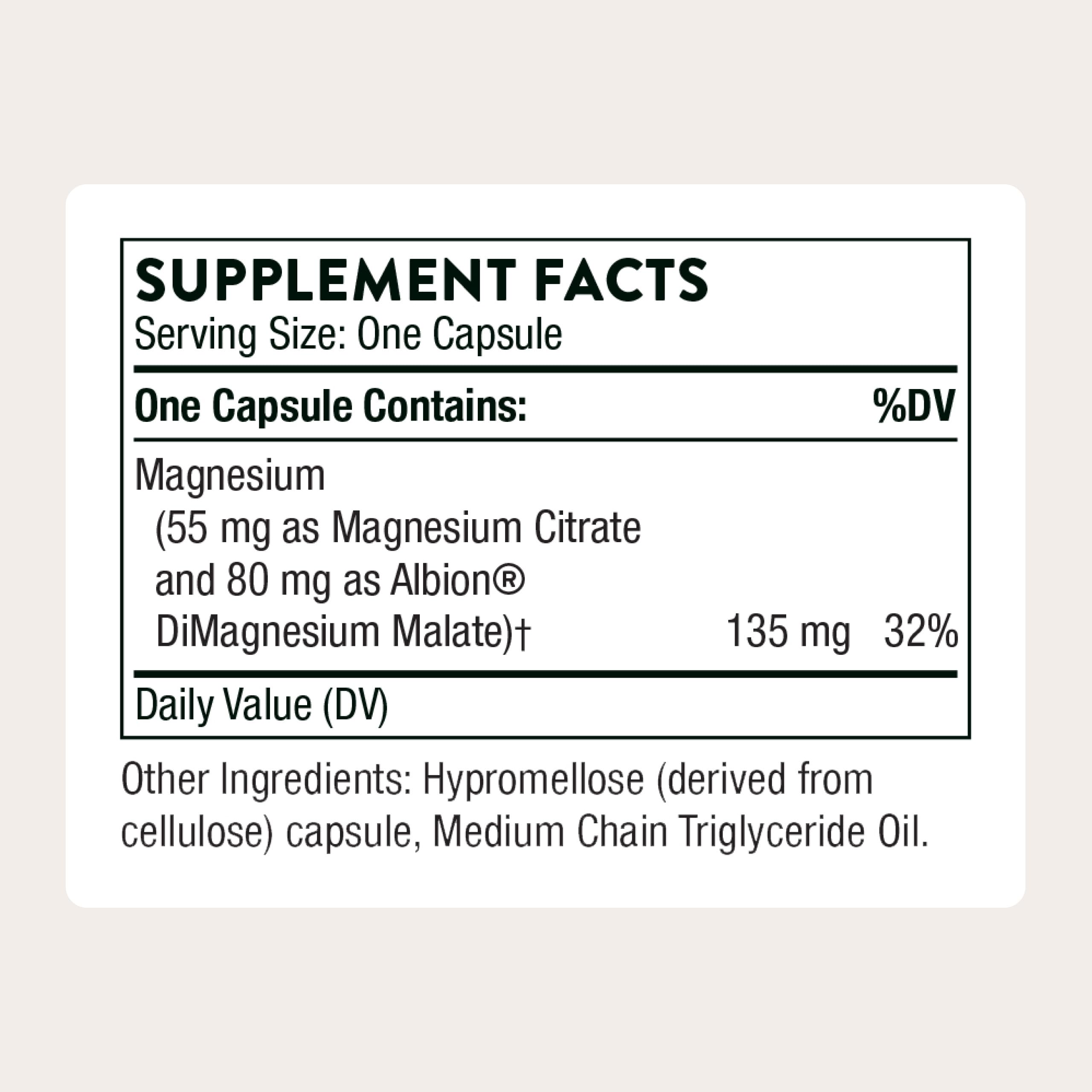 THORNE Magnesium CitraMate label highlights citrate and malate blend.