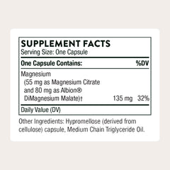 THORNE Magnesium CitraMate label highlights citrate and malate blend.