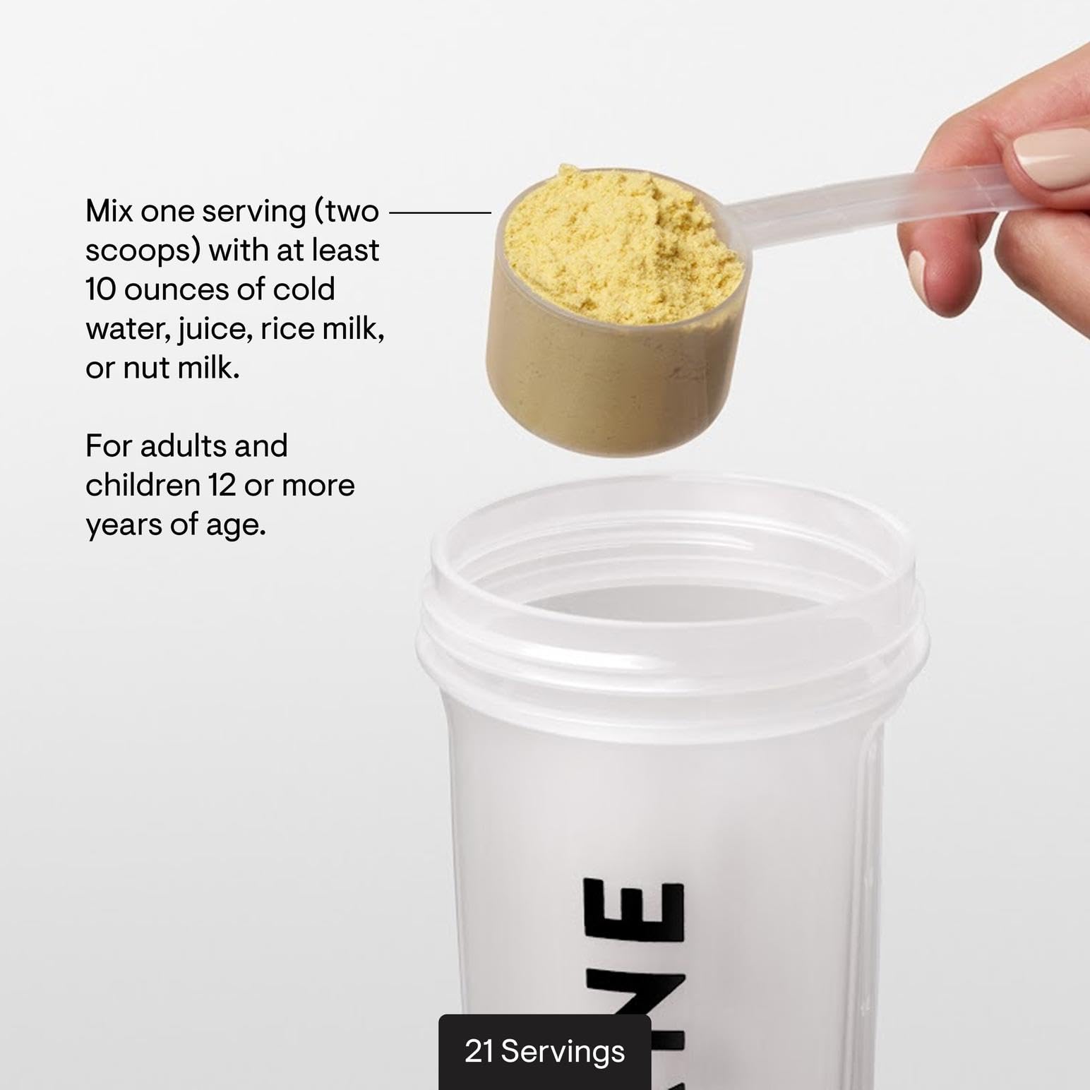 THORNE MediClear-SGS powder dissolving in water revealing smooth texture and vanilla aroma
