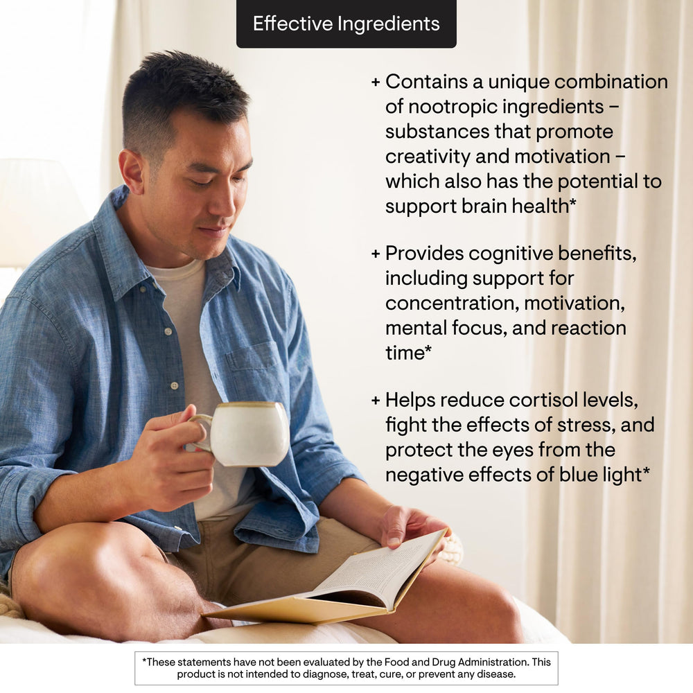 THORNE Memoractiv eye-comfort shot suggesting reduced eye strain during screen time.