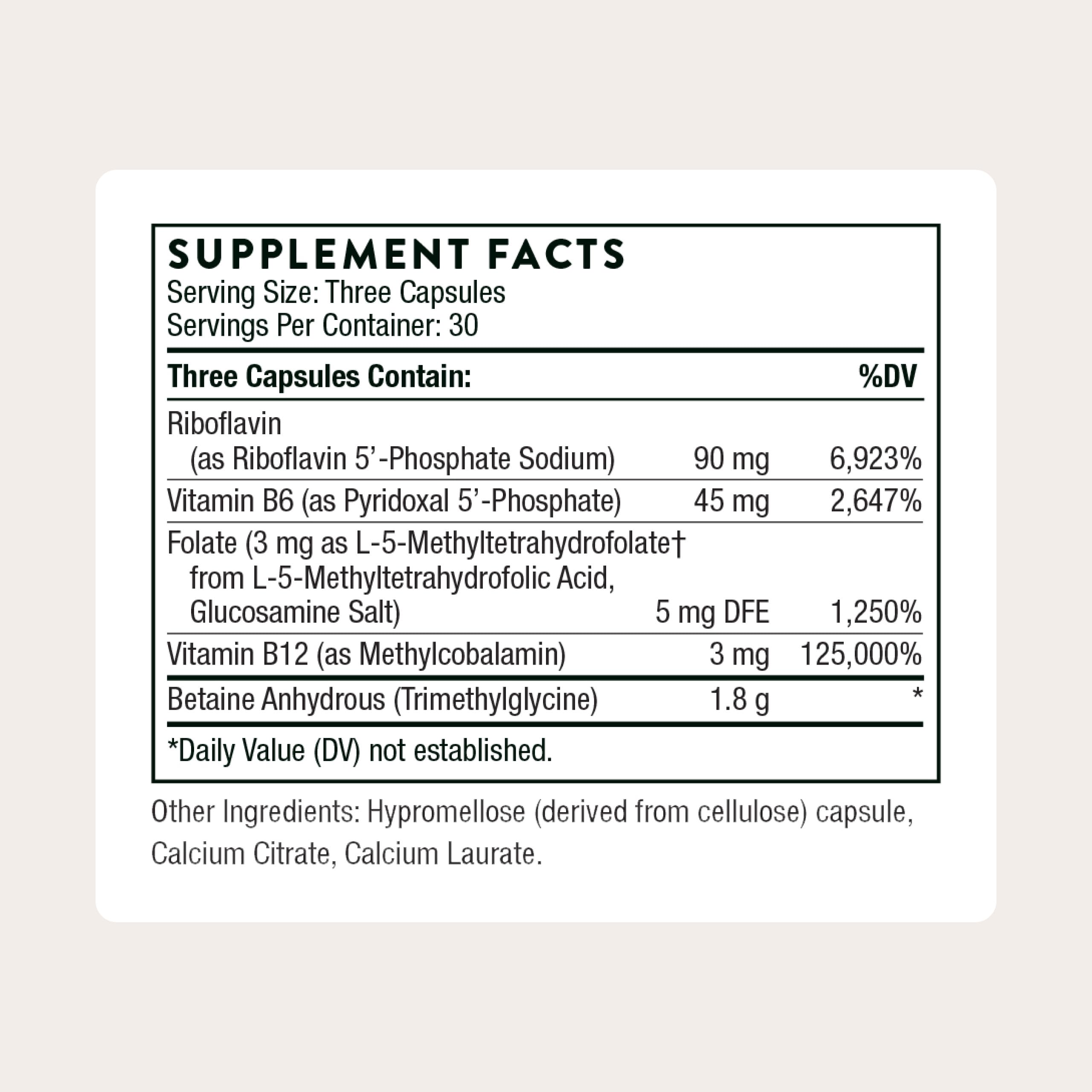 THORNE Methyl-Guard Plus 5-MTHF capsules highlighting active folate form.