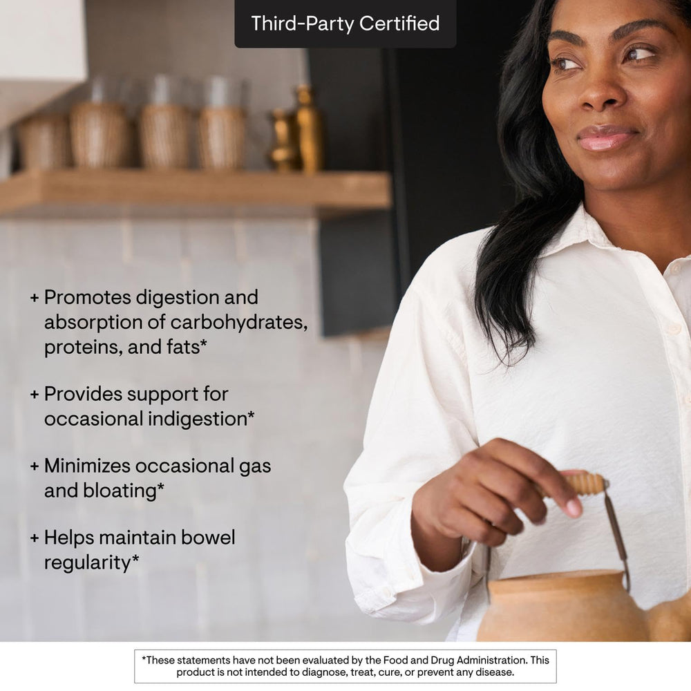 Thorne Multi Enzyme allergen-free badge emphasizes purity
