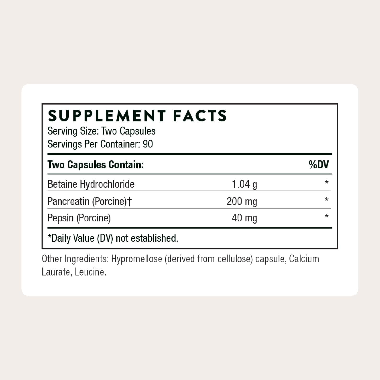 Thorne Multi Enzyme bottle label closeup shows ingredients for digestion support