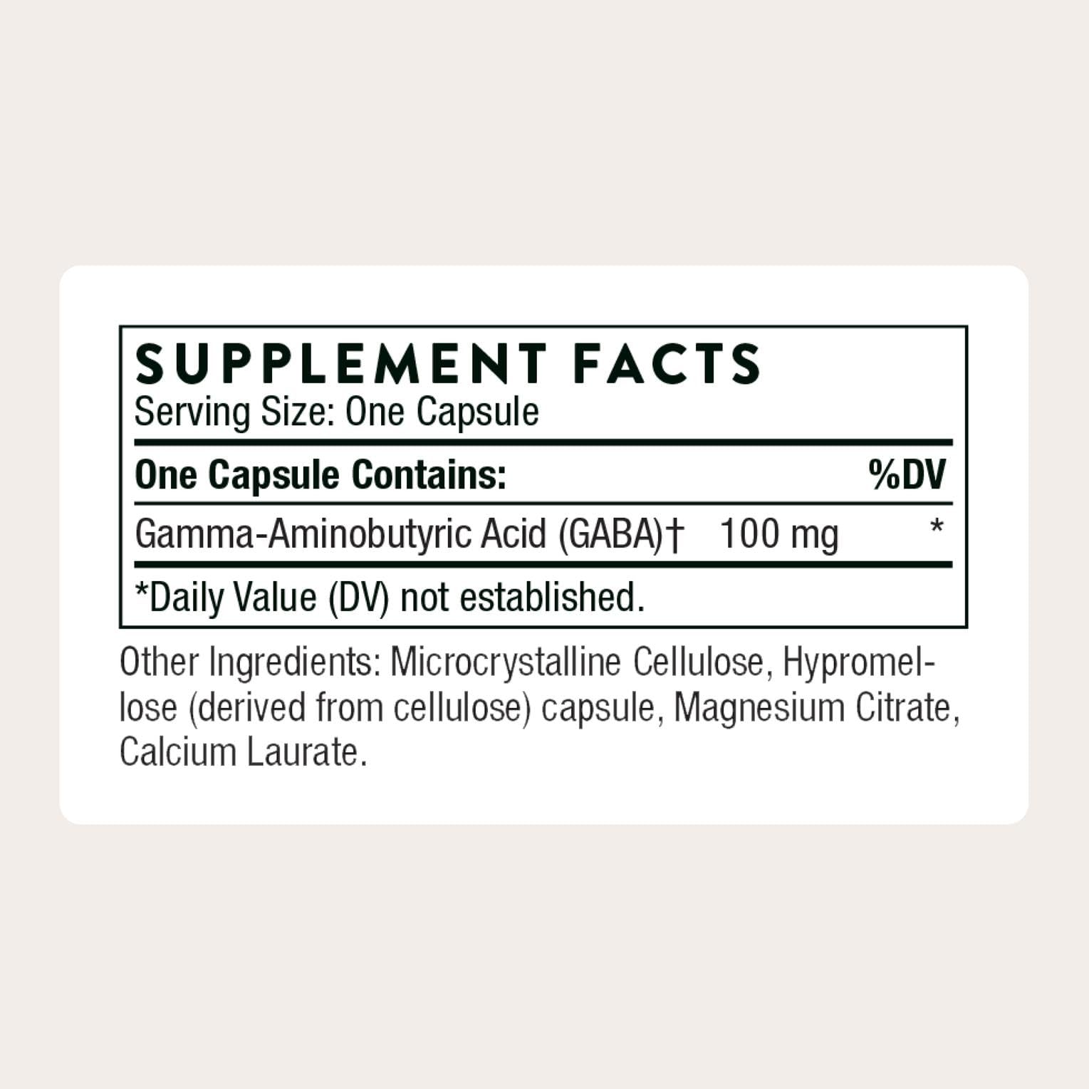THORNE PharmaGABA-100 capsules lineup highlights 60-count daily use