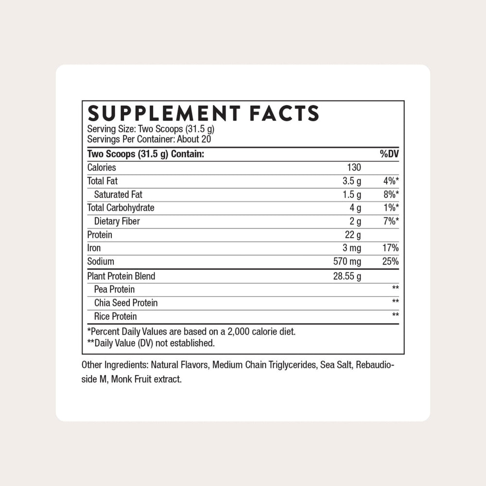 THORNE Plant Protein Vanilla scoop in bowl for a quick post-workout shake.