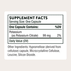 THORNE Potassium Citrate capsules close-up highlighting urinary tract health support