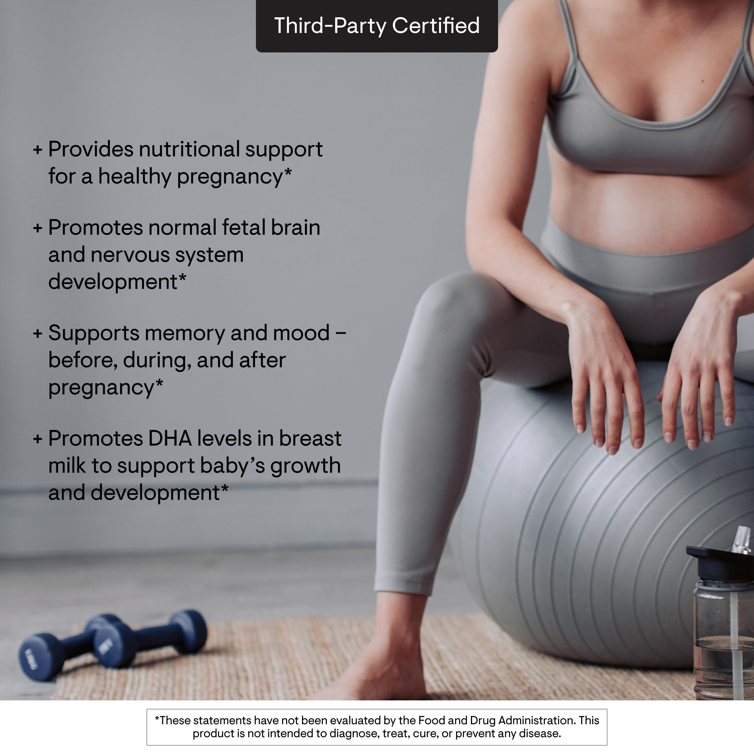 Rosemary mint tocopherols noted on THORNE Prenatal DHA capsule packaging