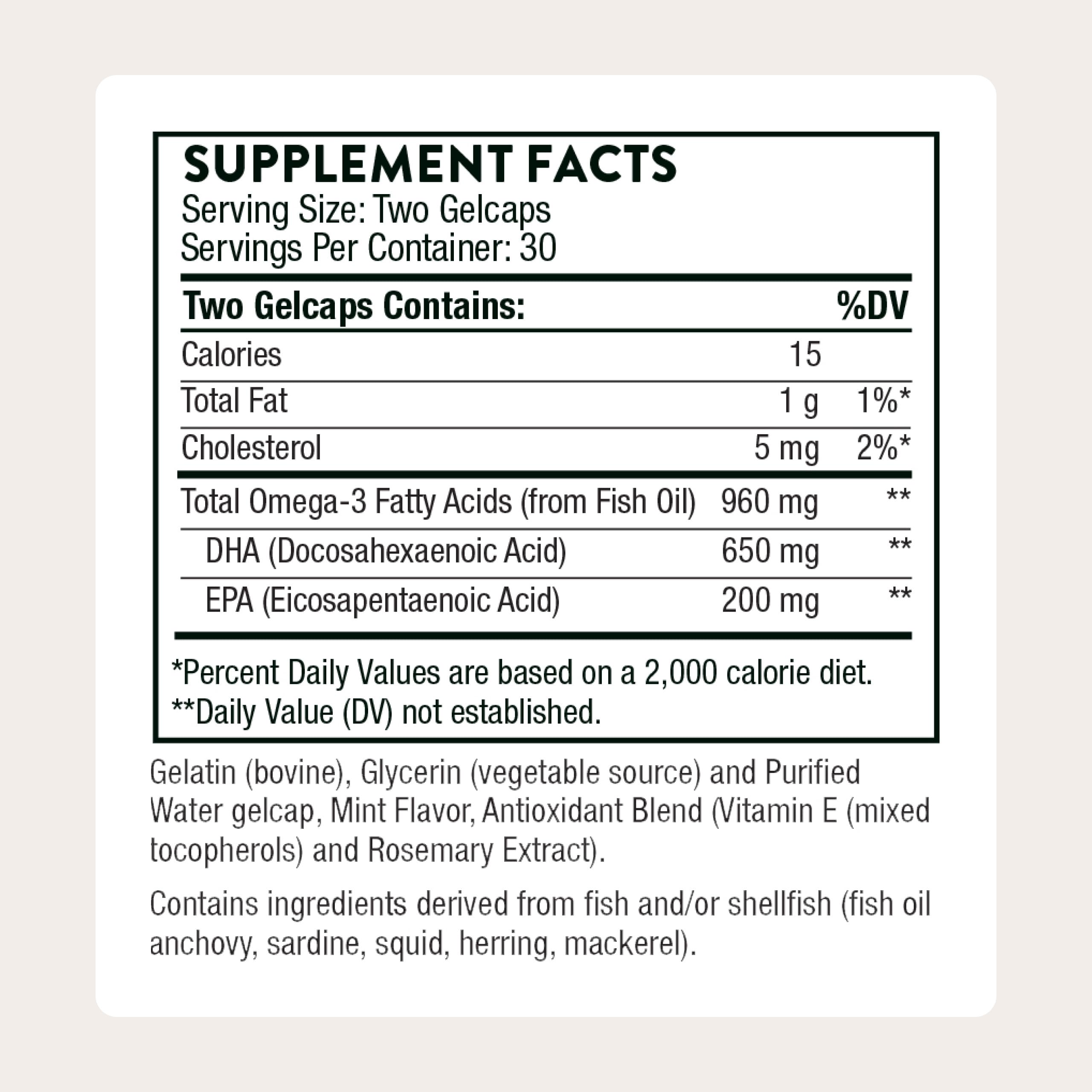 THORNE Prenatal DHA softgel capsules close-up for gentle digestion