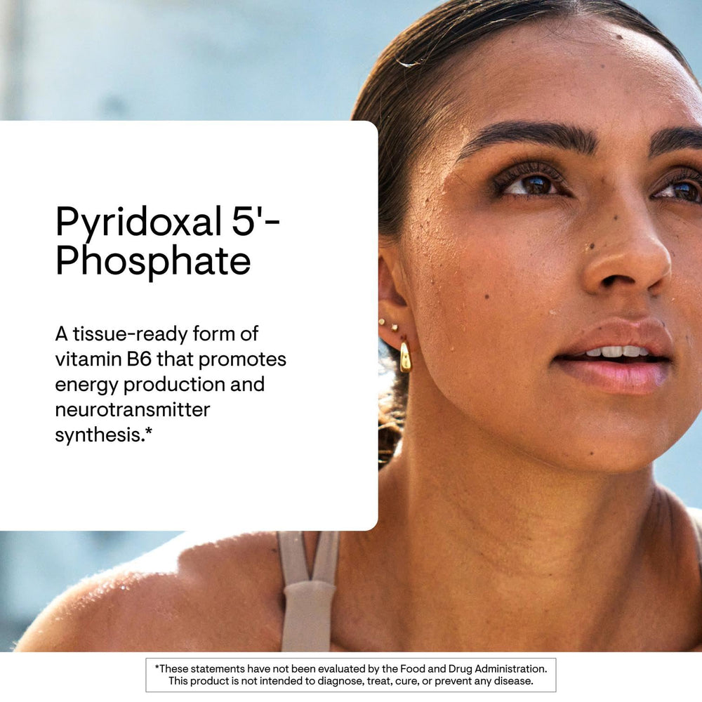 THORNE Pyridoxal 5'-Phosphate bottle with cap shows simple daily intake.