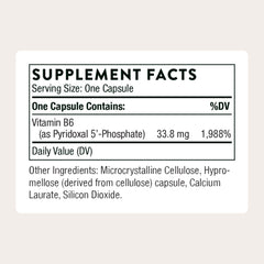 THORNE Pyridoxal 5'-Phosphate capsules close-up for easy daily dosing.