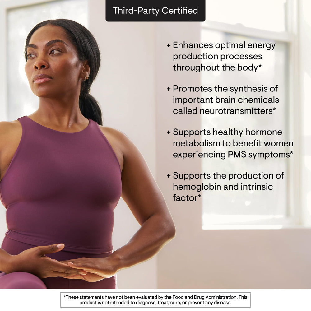 THORNE Pyridoxal 5'-Phosphate on store shelf signals premium vitamin B6 for daily use.