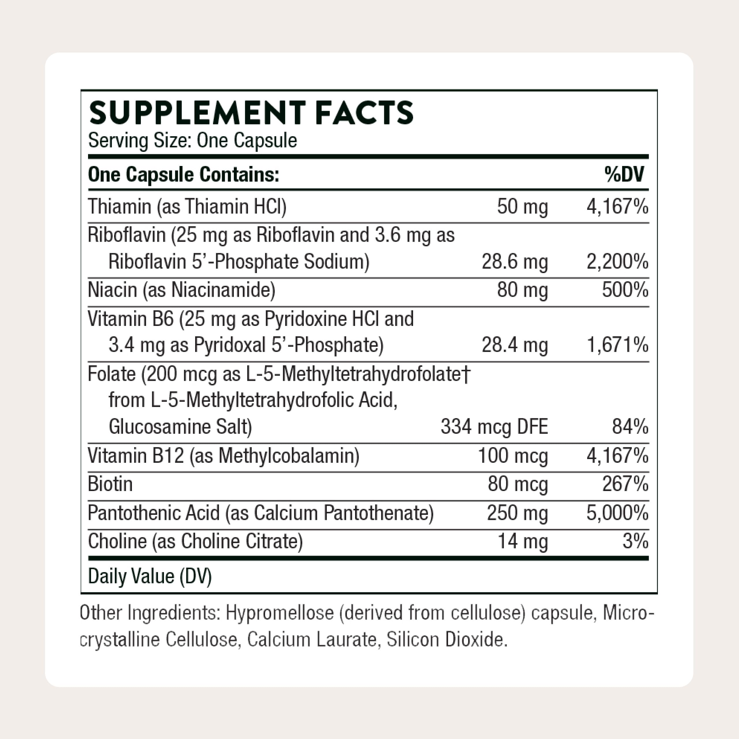 THORNE Stress B-Complex capsules ready for daily energy and focus routines.