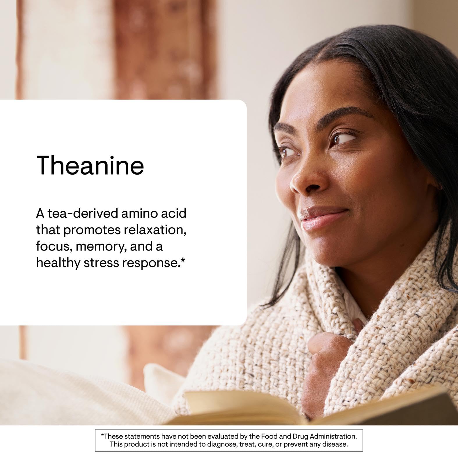 THORNE Theanine bottle on desk during study session for concentration