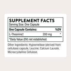 THORNE Theanine capsules in hand signaling calm focus
