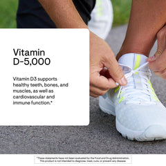 Thorne Vitamin D-5000 capsules closeup highlighting supplement form