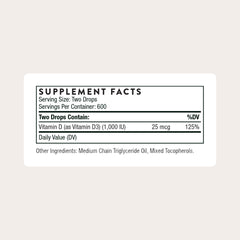 THORNE Vitamin D Liquid dropper dispensing precise servings