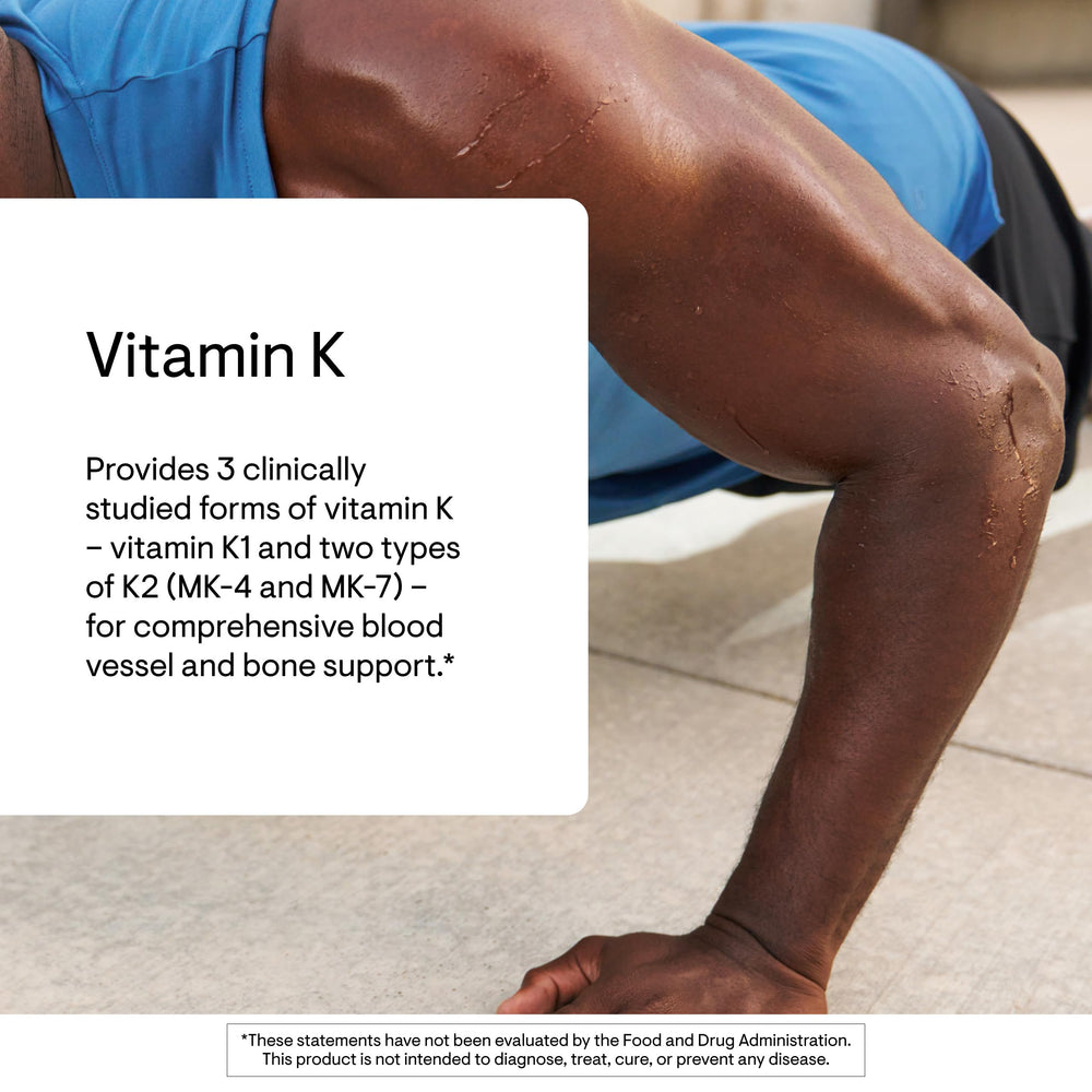 Thorne Vitamin K packaging displays third-party certifications and ingredient list.